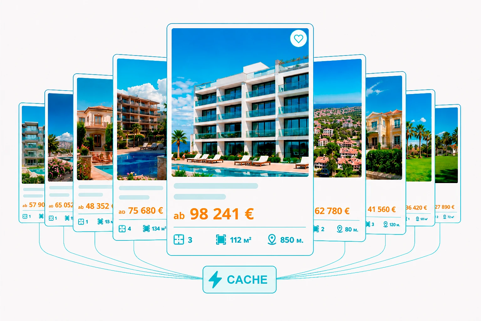Beispiel für die Konfiguration des Caching zur Beschleunigung des Immobilienkatalogs und zur Entlastung des Servers