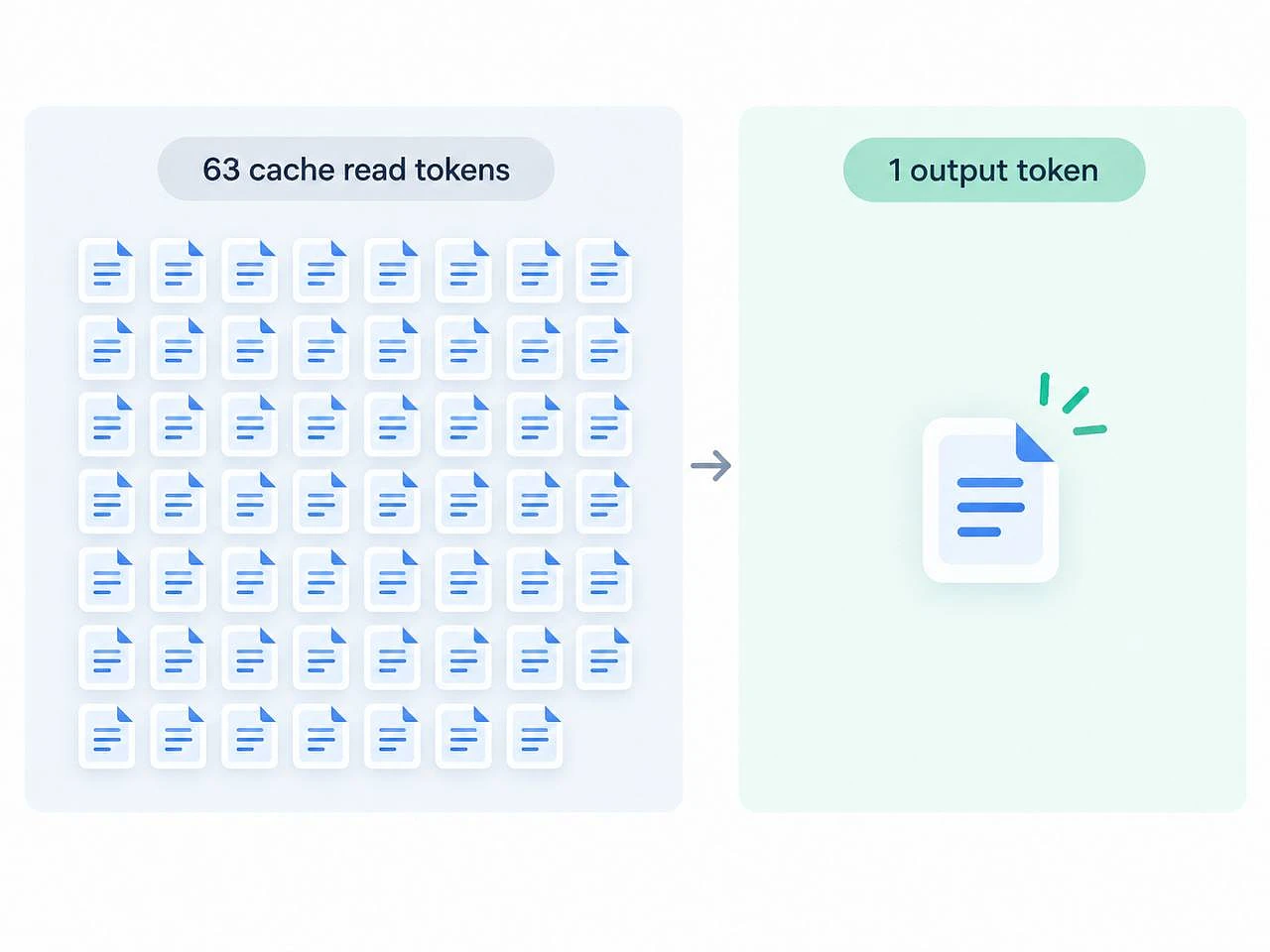About 63 cache-read tokens for each output token in our agent-based AI workflow